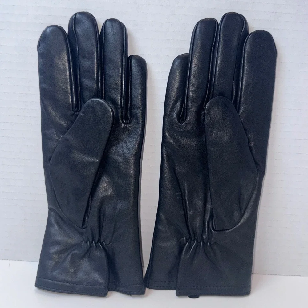 Leather Gloves Women M Black Thinsulate Insulated Winter Warm Classic 40 Gram